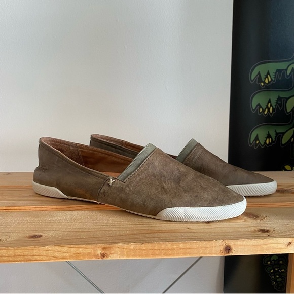 Frye Brown Leather Melanie Slip On Sneakers 10 - Picture 4 of 15